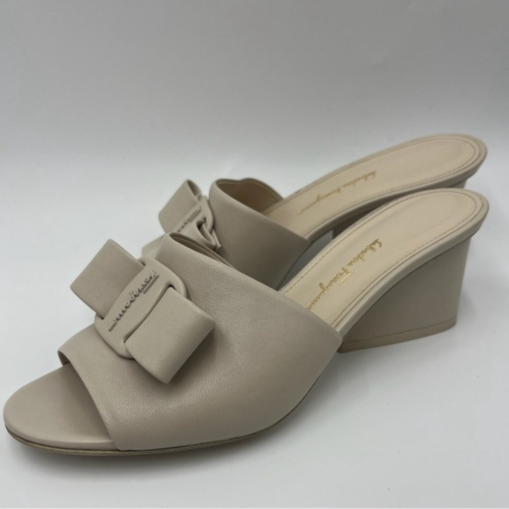 Salvatore Ferragamo - Valery 55 Leather Wedge Sandals